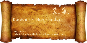 Kucharik Henrietta névjegykártya